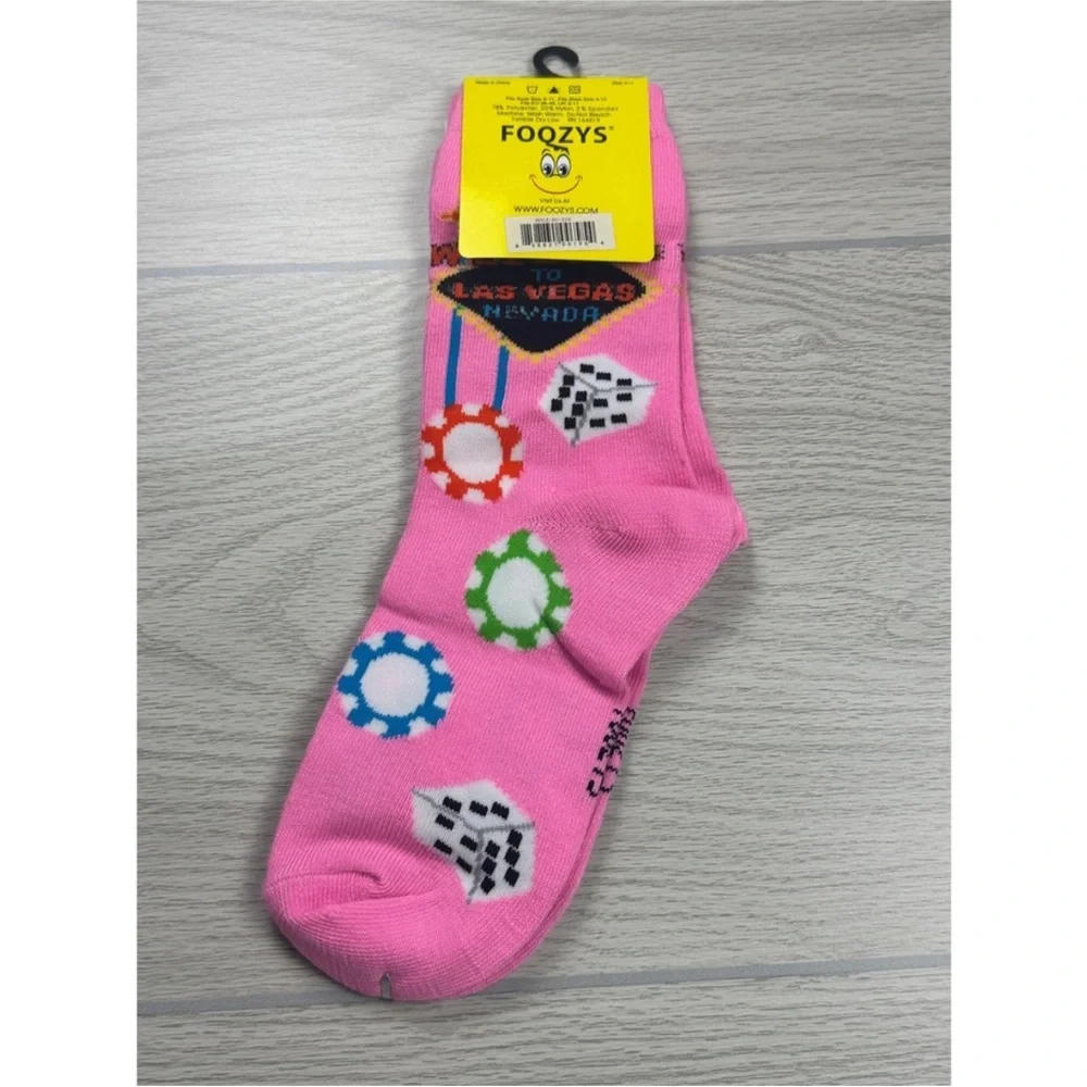 FoOzys Las Vegas Nevada Gambling Dice Chips Casino Women's Crew Socks. Set of 3.